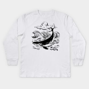 Humpback Whale Kids Long Sleeve T-Shirt